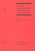 Cover: Verzeichnis der gedruckten Briefe deutscher Autoren des 17. Jahrhunderts / Drucke zwischen 1751 und 1980 - Harrassowitz Verlag
