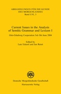 Cover: Current Issues in the Analysis of Semitic Grammar and Lexicon I - Harrassowitz Verlag
