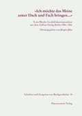 Cover: "Ich m&ouml;chte das Meine unter Dach und Fach bringen..." - Harrassowitz Verlag