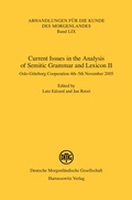 Cover: Current Issues in the Analysis of Semitic Grammar and Lexicon II - Harrassowitz Verlag