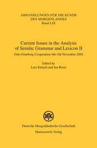 Enlarge image Cover: Current Issues in the Analysis of Semitic Grammar and Lexicon II - Harrassowitz Verlag