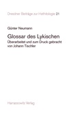 Cover: Glossar des Lykischen - Harrassowitz Verlag