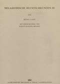 Cover: Neuassyrische Rechtsurkunden III - Harrassowitz Verlag