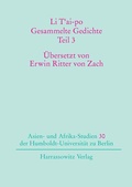 Cover: Li T'ai-po - Gesammelte Gedichte - Harrassowitz Verlag