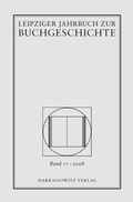 Cover: Leipziger Jahrbuch zur Buchgeschichte. Eine Ver&ouml;ffentlichung der... - Harrassowitz Verlag