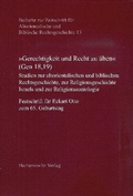 Cover: "Gerechtigkeit und Recht zu &uuml;ben" (Gen 18,19) - Harrassowitz Verlag