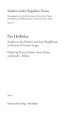 Cover: Pax Hethitica - Harrassowitz Verlag