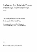 Cover: Investigationes Anatolicae - Harrassowitz Verlag