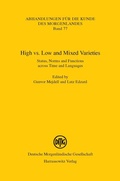 Cover: High vs. Low and Mixed Varieties - Harrassowitz Verlag