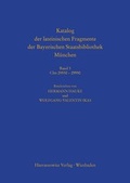 Cover: Katalog der lateinischen Fragmente der Bayerischen Staatsbibliothek M&uuml;nchen - Harrassowitz Verlag