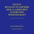 Cover: Realencyclop&auml;die der classischen Altertumswissenschaft - J.B. Metzler