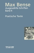 Cover: Max Bense: Poetische Texte - J.B. Metzler