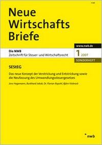 Abbildung von: NWB-Sonderheft 1/2007 - NWB
