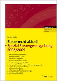 Enlarge image Cover: NWB Steuerrecht aktuell / Steuerrecht aktuell Spezial Steuergesetzgebung 2008/2009 - NWB