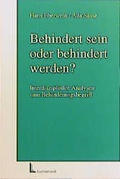 Cover: Behindert sein oder behindert werden? - Luchterhand