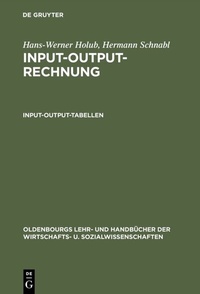 Enlarge image Cover: Input-Output-Rechnung: Input-Output-Tabellen - De Gruyter Oldenbourg