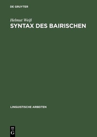 Enlarge image Cover: Syntax des Bairischen - De Gruyter