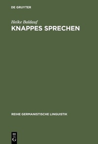 Abbildung von: Knappes Sprechen - De Gruyter