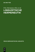 Cover: Linguistische Hermeneutik - Max Niemeyer Verlag