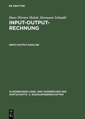 Cover: Input-Output-Analyse - De Gruyter Oldenbourg