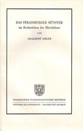Cover: Das Strassburger M&uuml;nster im Rechtsleben des Mittelalters - Vittorio Klostermann Verlag