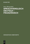 Cover: Sprachvergleich Deutsch - Franz&ouml;sisch - De Gruyter