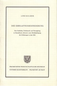 Abbildung von: Die Ehegattenbesteuerung - Vittorio Klostermann Verlag