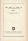 Cover: Der Oberhof zu Neustadt an der Weinstrasse / Der Oberhof zu Neustadt an der Weinstrasse. Band 1 - Vittorio Klostermann Verlag
