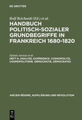 Cover: Analyse, Exp&eacute;rience. Cosmopolite, Cosmopolitisme. D&eacute;mocratie, D&eacute;mocrates - De Gruyter Oldenbourg