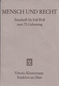 Cover: Mensch und Recht - Vittorio Klostermann Verlag