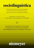 Cover: Sociolinguistica. Internationales Jahrbuch f&uuml;r Europ&auml;ische Soziolinguistik... - Max Niemeyer Verlag