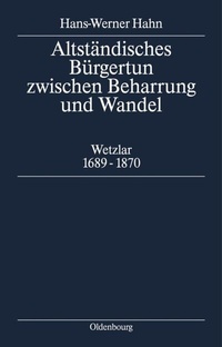 Bild: Altständisches Bürgertum zwischen Beharrung und Wandel - De Gruyter Oldenbourg