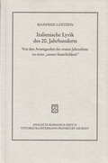 Cover: Italienische Lyrik des 20. Jahrhunderts - Vittorio Klostermann Verlag