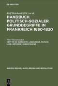 Cover: Humanit&eacute;. Laboureur, Paysan. Luxe. R&eacute;forme. Subsistances - De Gruyter Oldenbourg