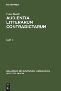 Cover: Audientia litterarum contradictarum - De Gruyter