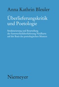 Cover: &Uuml;berlieferungskritik und Poetologie - De Gruyter