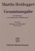 Cover: Gesamtausgabe. 4 Abteilungen / 3. Abt: Unver&ouml;ffentlichte Abhandlungen / Beitr&auml;ge zur Philosophie (Vom Ereignis). (1936-1938) - Vittorio Klostermann Verlag