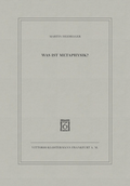 Bild: Was ist Metaphysik? - Vittorio Klostermann Verlag