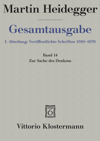 Abbildung von: Zur Sache des Denkens (1962-1964) - Vittorio Klostermann Verlag