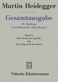 Cover: Zum Wesen der Sprache und Zur Frage nach der Kunst - Vittorio Klostermann Verlag