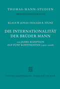 Cover: Die Internationalit&auml;t der Br&uuml;der Mann - Vittorio Klostermann Verlag