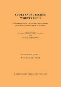 Abbildung von: Sudetendeutsches Wörterbuch. Wörterbuch der deutschen Mundarten in... / Lieferung 7 - Oldenbourg Wissenschaftsverlag