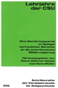 Cover: Lehrjahre der CSU - De Gruyter Oldenbourg