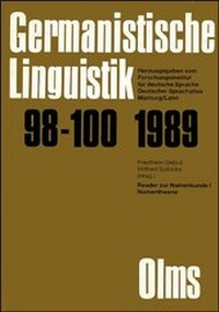 Abbildung von: Germanistische Linguistik / Reader zur Namenskunde I - Georg Olms Verlag