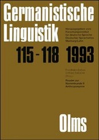Abbildung von: Germanistische Linguistik / Reader zur Namenkunde II: Anthroponymie - Georg Olms Verlag