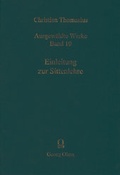 Cover: Ausgew&auml;hlte Werke / Einleitung zur Sittenlehre - Georg Olms Verlag