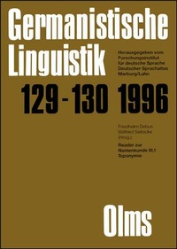 Abbildung von: Germanistische Linguistik / Reader zur Namenkunde III, 1 - Olms