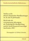 Cover: Studien zu den deutsch-franz&ouml;sischen Musikbeziehungen im 18. und 19. Jahrhundert - Georg Olms Verlag