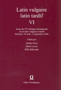 Cover: Latin vulgaire - latin tardif, VI - Georg Olms Verlag
