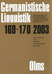 Abbildung von: Germanistische Linguistik / Deutsche Sprachgeschichte nach 1945 - Georg Olms Verlag